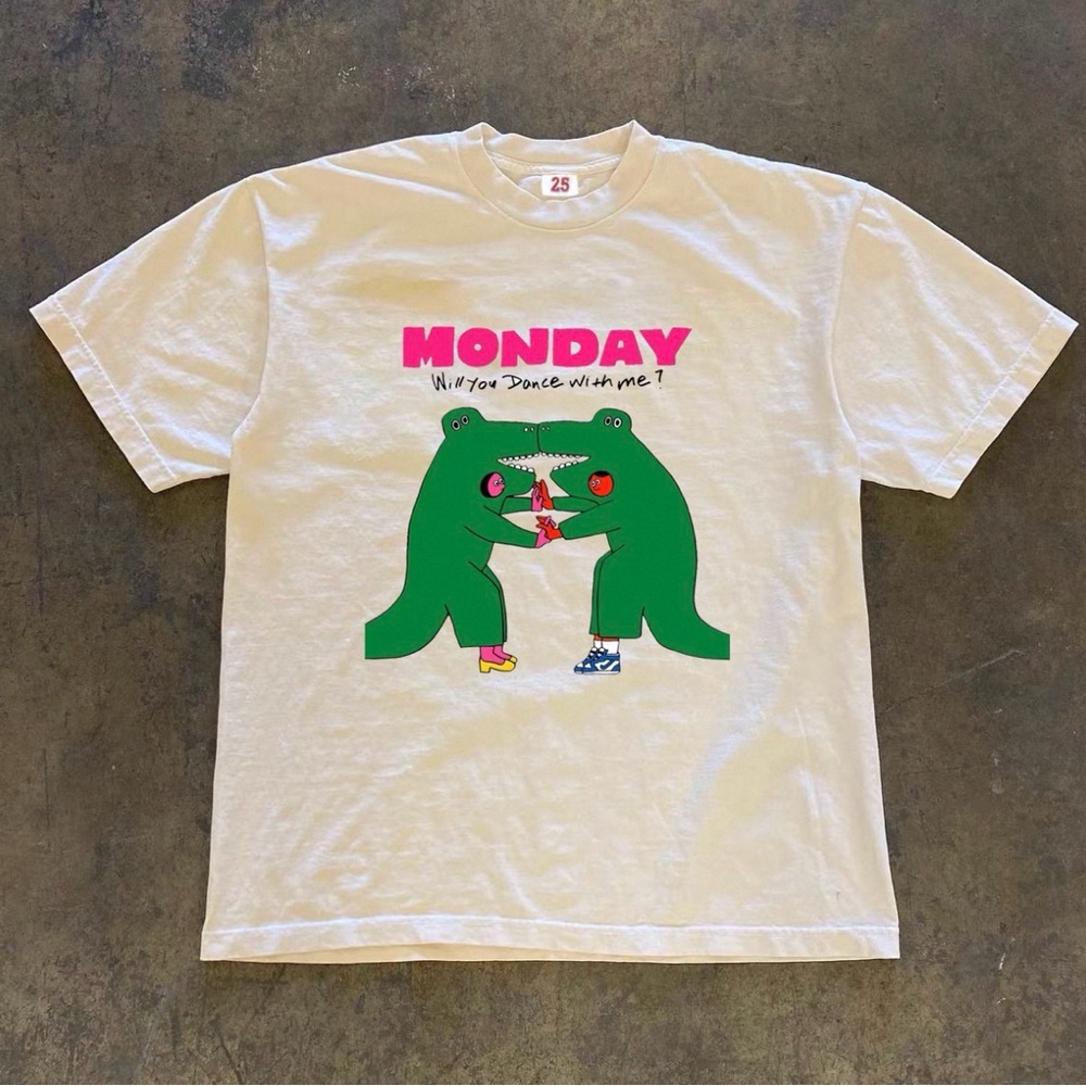 Graphic Tee with Dinosaur Print